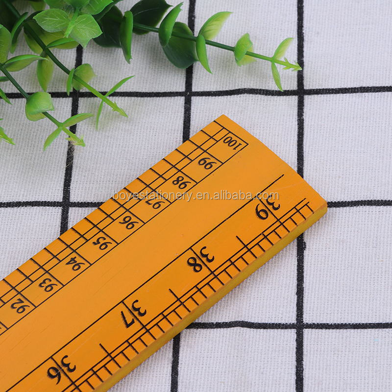 Cheap wooden 1 meter ruler 100cm wooden ruler scale wooden straight ruler meter with handle