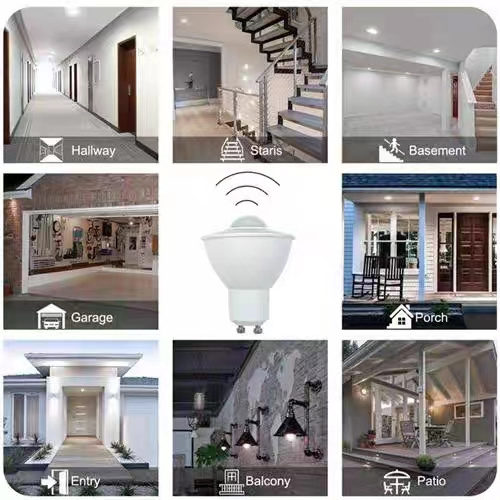 Boyid GU10 PIR Motion Sensor LED Light Bulbs 5W  for Stairs Garage Corridor Walkway Hallway