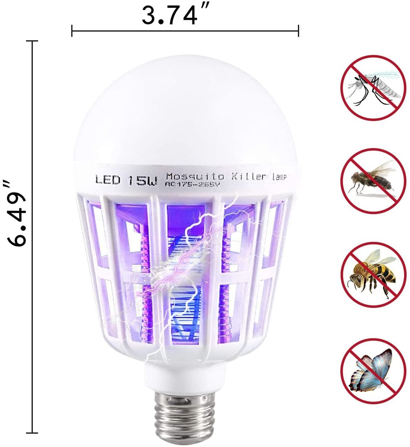 Boyid Home Lighting Led Uv Light Bedroom Anti-mosquito Bug Zapper Trap Lamp E27 9/15/20W Mosquito Killer lamp