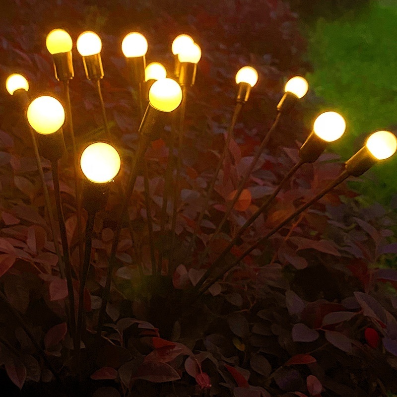 Outdoor Waterproof Lawn Fence Landscapes Lamp Solar Products For Garden Fire fly Pathway 6/8 Led Glowworm Festival Solar Lights