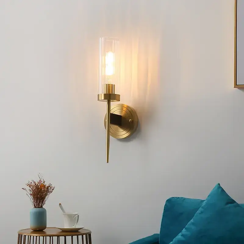 Boyid Italy style wall lamp with LED G9 lights copper wall sconce for coffee shop villa home living room hotel