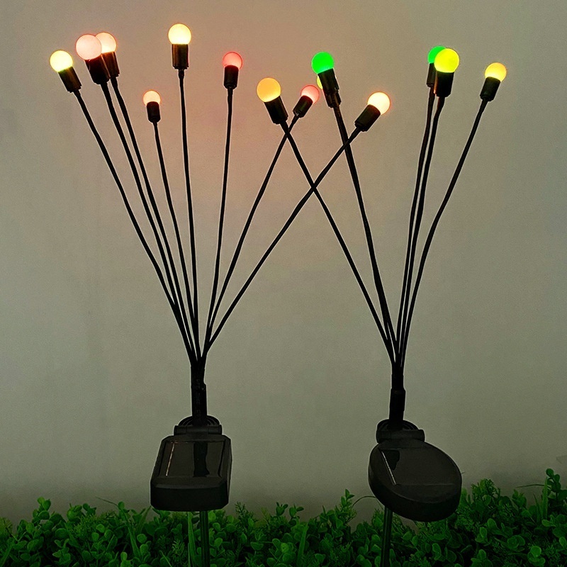 Outdoor Waterproof Lawn Fence Landscapes Lamp Solar Products For Garden Fire fly Pathway 6/8 Led Glowworm Festival Solar Lights