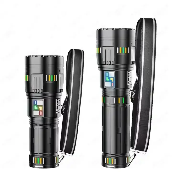 Boyid Laser Led Flashlight Torch Rechargeable Long Range White with 8pcs 18650 Battery Outdoor Emergency Super Bright Torch