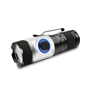 Boyid Mini USB Rechargeable Aluminium 600mAh Battery Long-range 4*3W XPG LED Torch Flashlight with Pen Holder