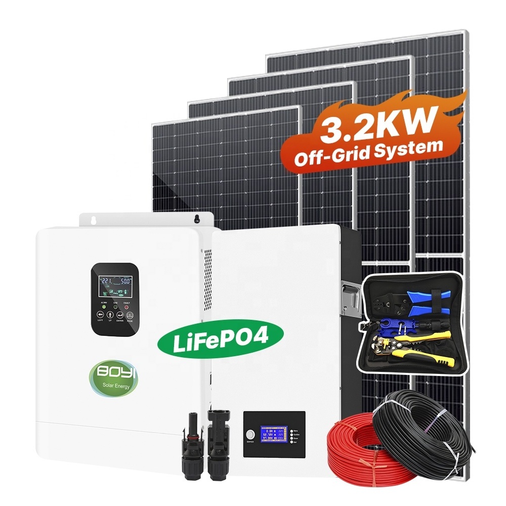 Complete home use 1kw 3.2kw solar storage battery system solar panel generators kit