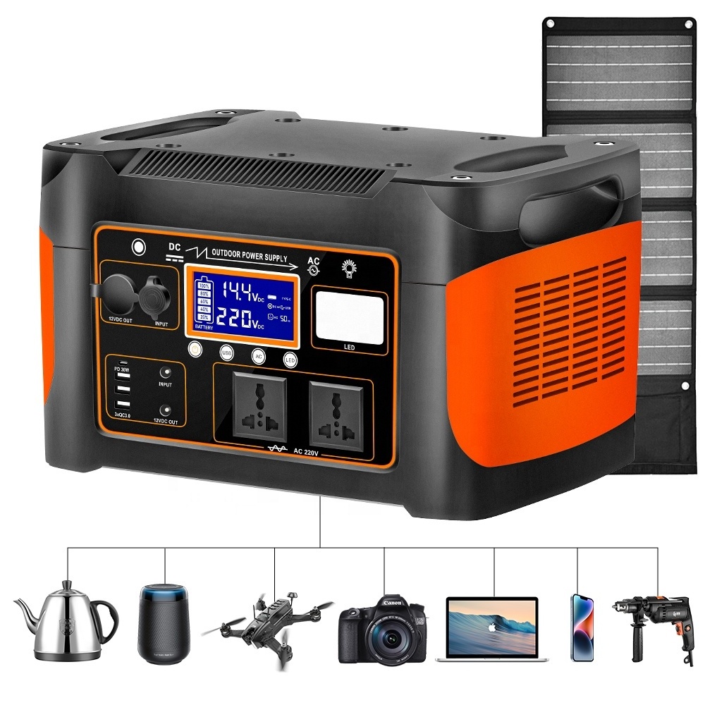 Emergency outdoor energy storage 1000w 1008wh portable solar lifepo4 power station