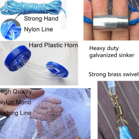 direct sales a large number of high quality nylon material hand throw drawing cast net