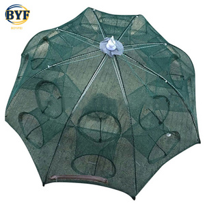 wholesale Folded Portable 24 Holes Fishing Net Crab Cage Baits lobster Trap