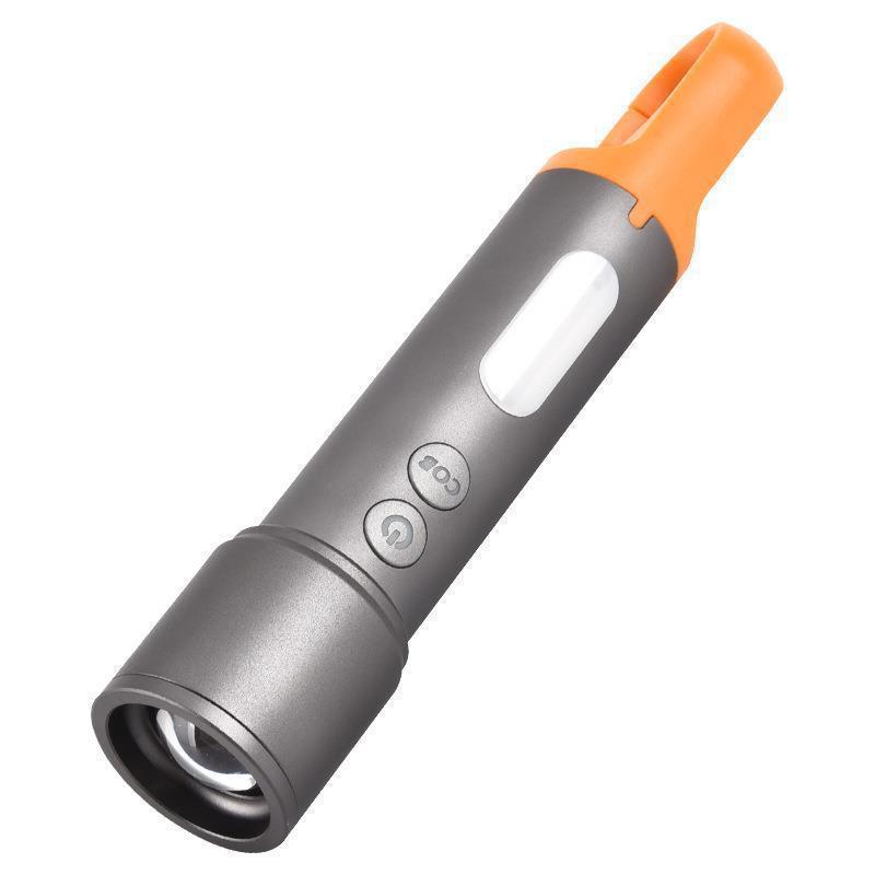 laser pointer flashlight multifunctional hiking hook camping light cover side light police light