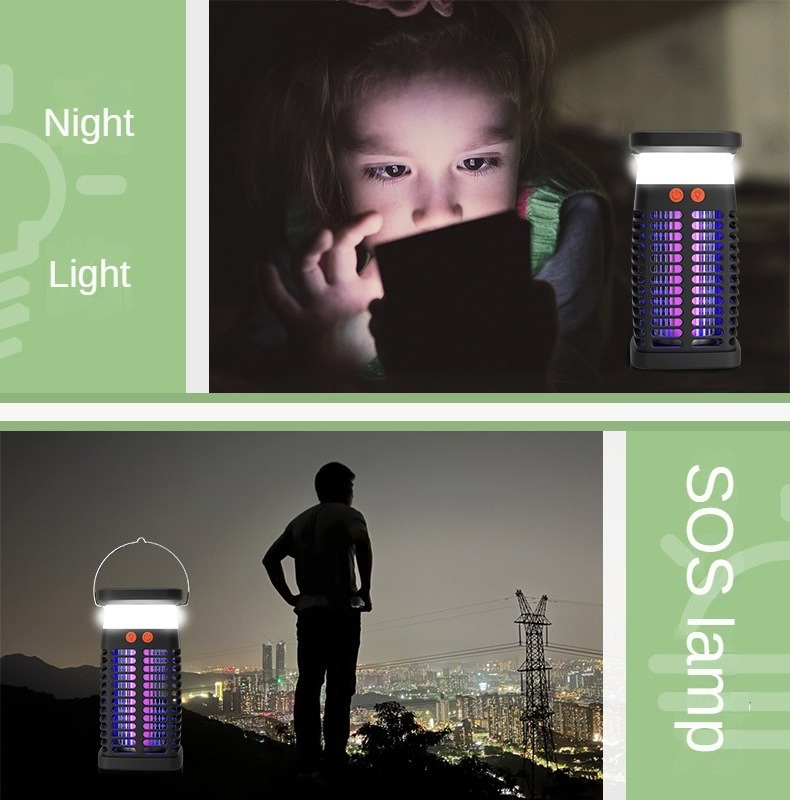 Multi Function Both Outdoor Indoor Insect Killer UV LED Electric Shock USB Charge Waterproof Camping lantern  Mosquito Light