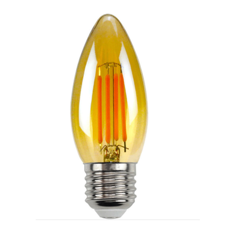 dark yellow candle bulb c35 filament light 4w 6w e12 e14 led lamp 110v 230v 240v