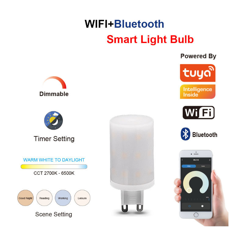 3 Color Changing LED Wifi Bulb G9 G4 E14 E12 6W Yellow Warmwhite Smart  Lamp