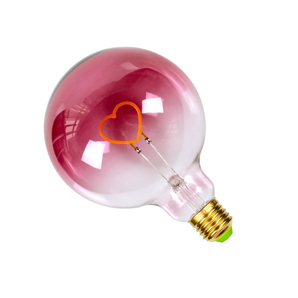 LED retro soft light strip Edison Warm light 2000K E27 base G125 Gradient Pink Love LED Bulb