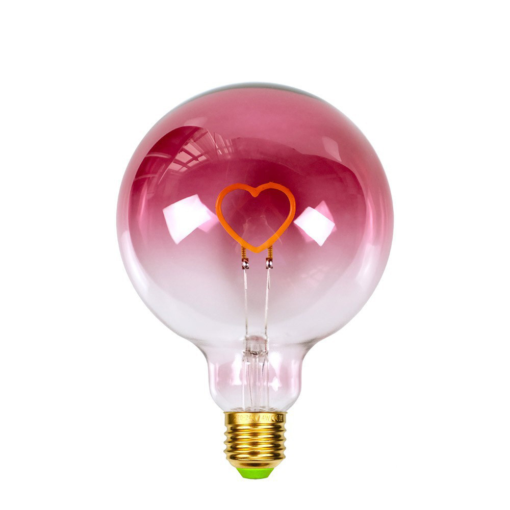 LED retro soft light strip Edison Warm light 2000K E27 base G125 Gradient Pink Love LED Bulb