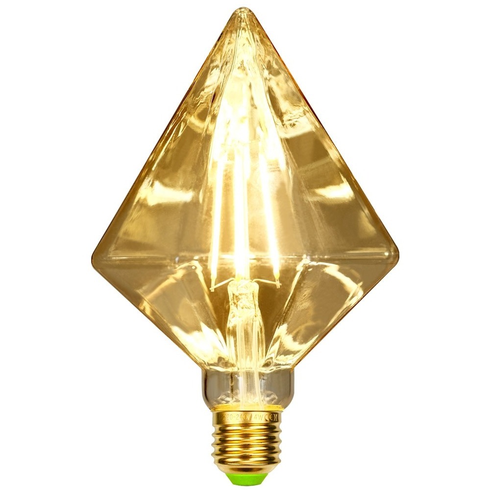 Vintage light tip bulb gold led filament light large screw bulb