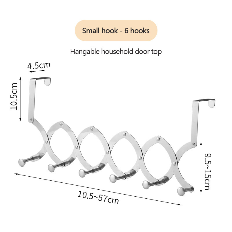 Over Door Hangers Rack Metal Hooks Bedroom Door Wall Mounted Coat Hook Storage Door Back Clothes Hanger Clothes And Hat Hook