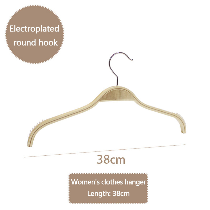 Wholesale Clothes Store Laminated Wood Hangers Non-Slip Traceless Household Garment Shirt Rack Wooden Hanger