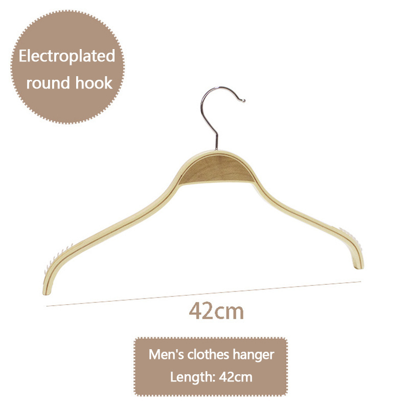 Wholesale Clothes Store Laminated Wood Hangers Non-Slip Traceless Household Garment Shirt Rack Wooden Hanger