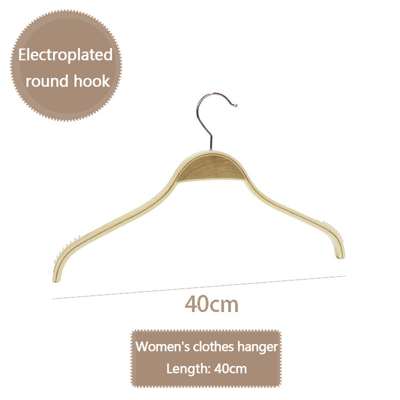 Wholesale Clothes Store Laminated Wood Hangers Non-Slip Traceless Household Garment Shirt Rack Wooden Hanger