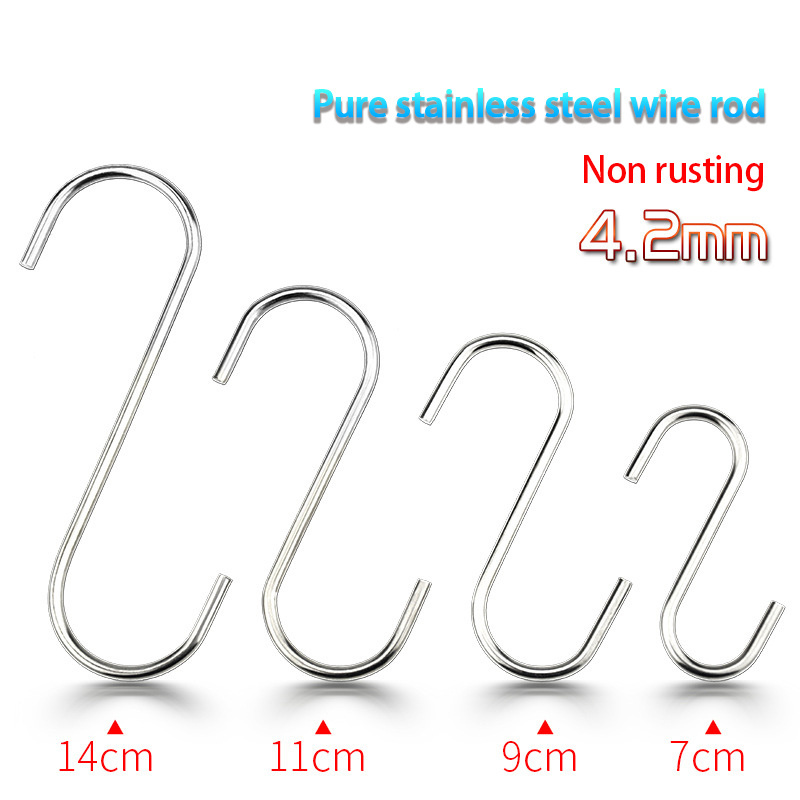 Multi Purpose Metal Hooks Household Wardrobe Storage Sorting Organizer S Shape Bag Hook Bathroom Closet Hook