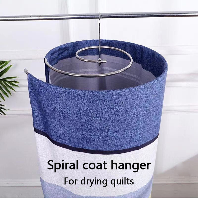 Wholesale Stainless Steel Drying Sheet Quilt Cover  Hanger Circular Spiral Drying Quilt Blanket Balcony Drying Clothes Rack