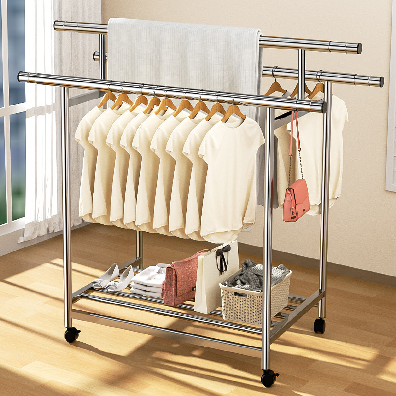 Wholesale Household Foldable Clothes Stands Shoe Racks Dryer Bedroom Clothes Hanger Simple Clothes Hanger Display Rack