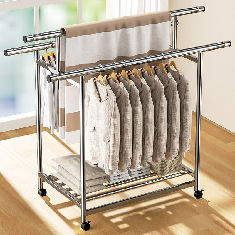 Wholesale Household Foldable Clothes Stands Shoe Racks Dryer Bedroom Clothes Hanger Simple Clothes Hanger Display Rack