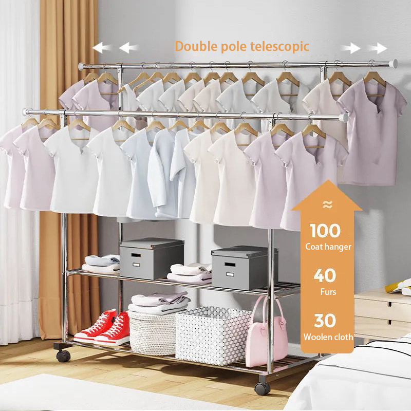 Wholesale Household Foldable Clothes Stands Shoe Racks Dryer Bedroom Clothes Hanger Simple Clothes Hanger Display Rack