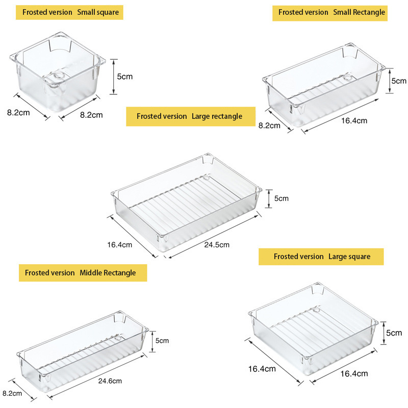 Desk Drawer Organizer Trays Bathroom Dividers Plastic Vanity Storage Bins for Makeup Dresser Kitchen Office