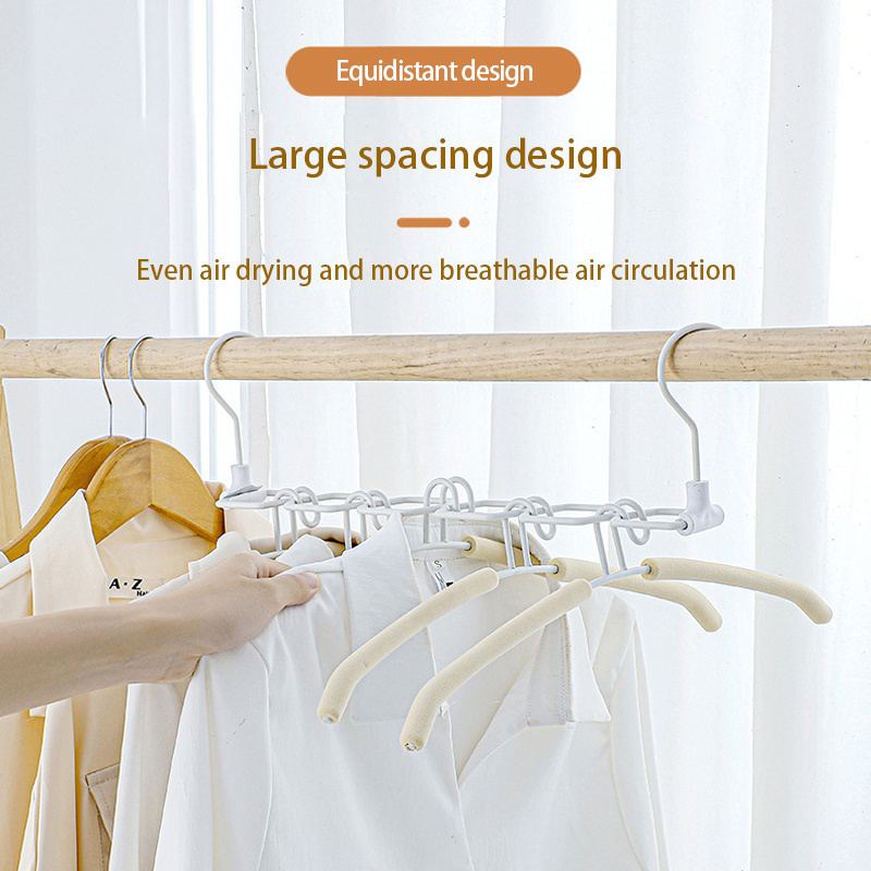 Five Layer Metal Shirt Hanger Coat Multi-Function EVA Sponge Metal Coat Shirt Hanger Metal Hanging Clothes Hanger