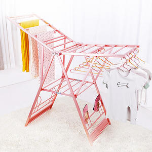 Folding Clothes Hangers Rack Clothing Hanger Stand Metal Hanger For Drying Clothes