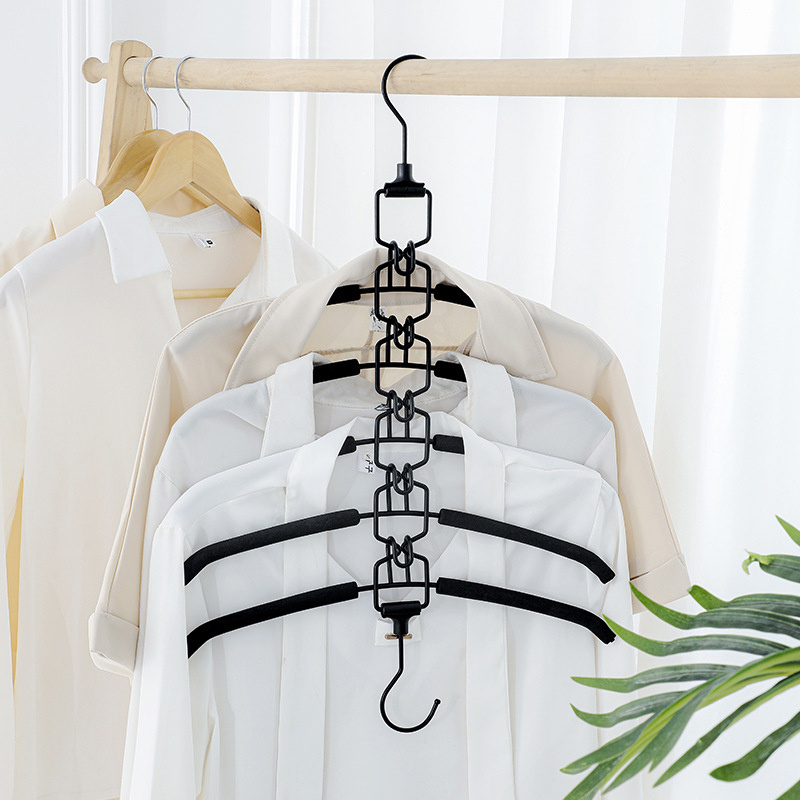 Five Layer Metal Shirt Hanger Coat Multi-Function EVA Sponge Metal Coat Shirt Hanger Metal Hanging Clothes Hanger