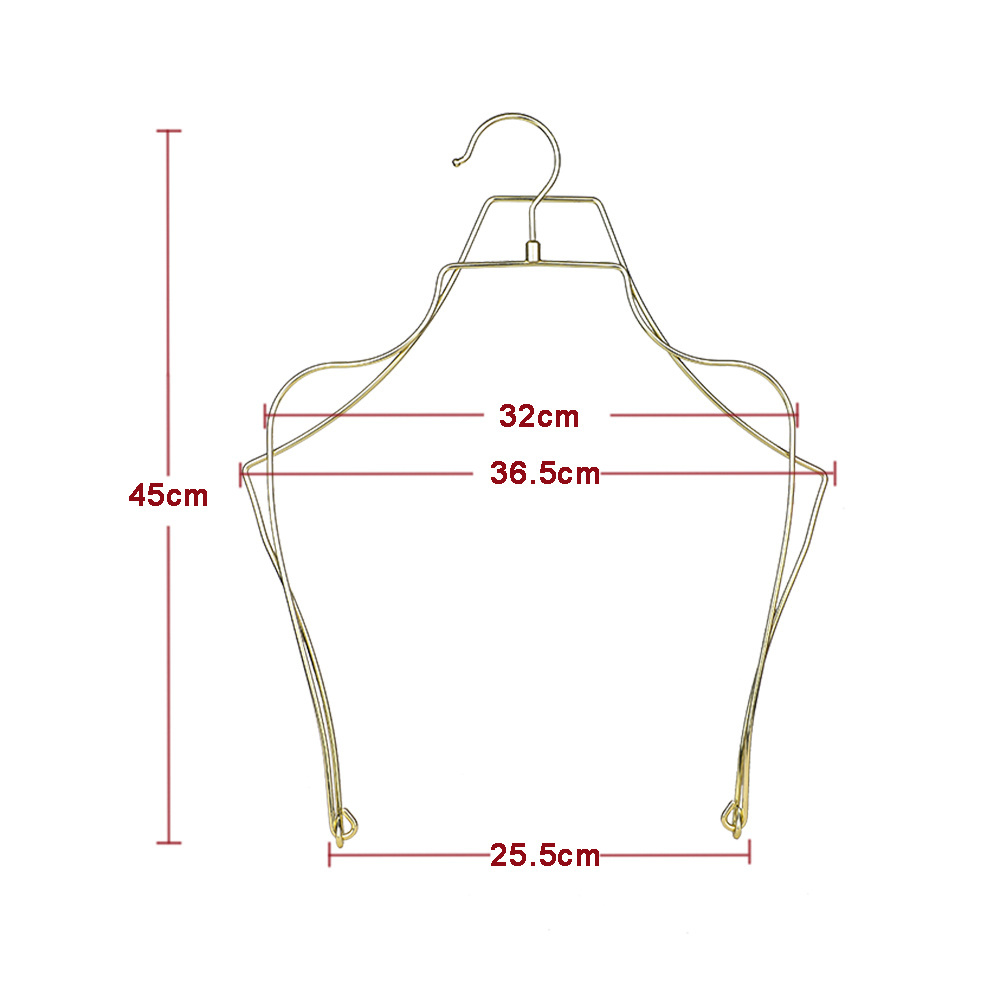 Customized High Quality Design logo Foldable Metal wire Full Body Shape Folding Swimwear Swimsuit Bikini Hangers For Display