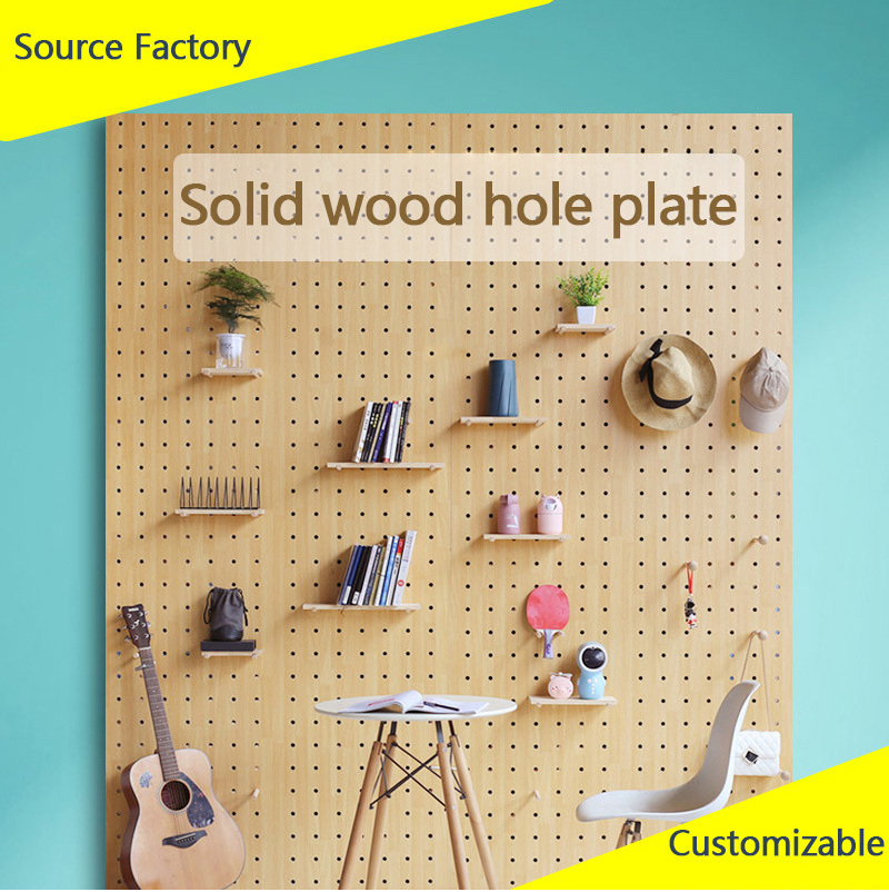 Solid Wood Pegs Shelf Pegboard Wall Mounted Display Rack Space Saving Shelves Decorative Hanging Wall Plates For Home