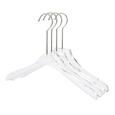 Clear Acrylic Hangers Coat Pants Shirts Clothes Acrylic Hanger With Golden Hook