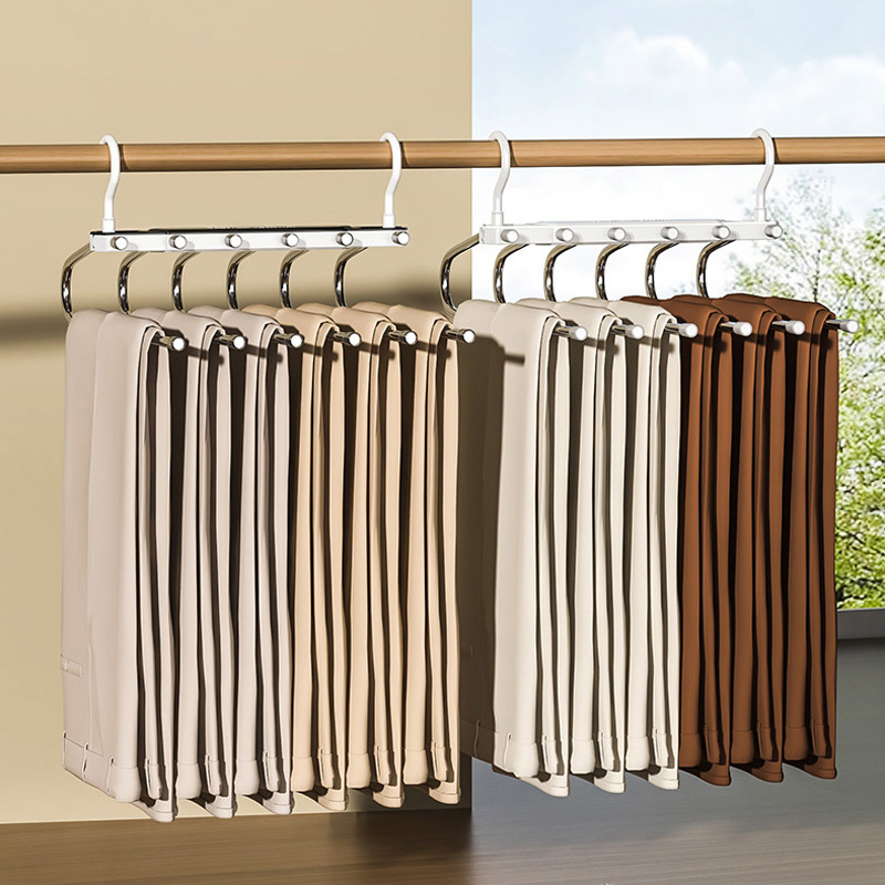 New six-layer multilayer multifunctional hanger Space Saving Pants hang clothes