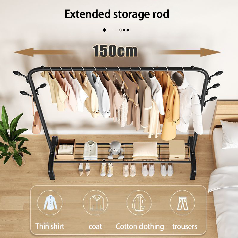 White And Black Hall Entryway Free Standing Tree Hanging Bag Hat Jacket Umbrella Metal Clothes Hanger Stand With Shoe Rack