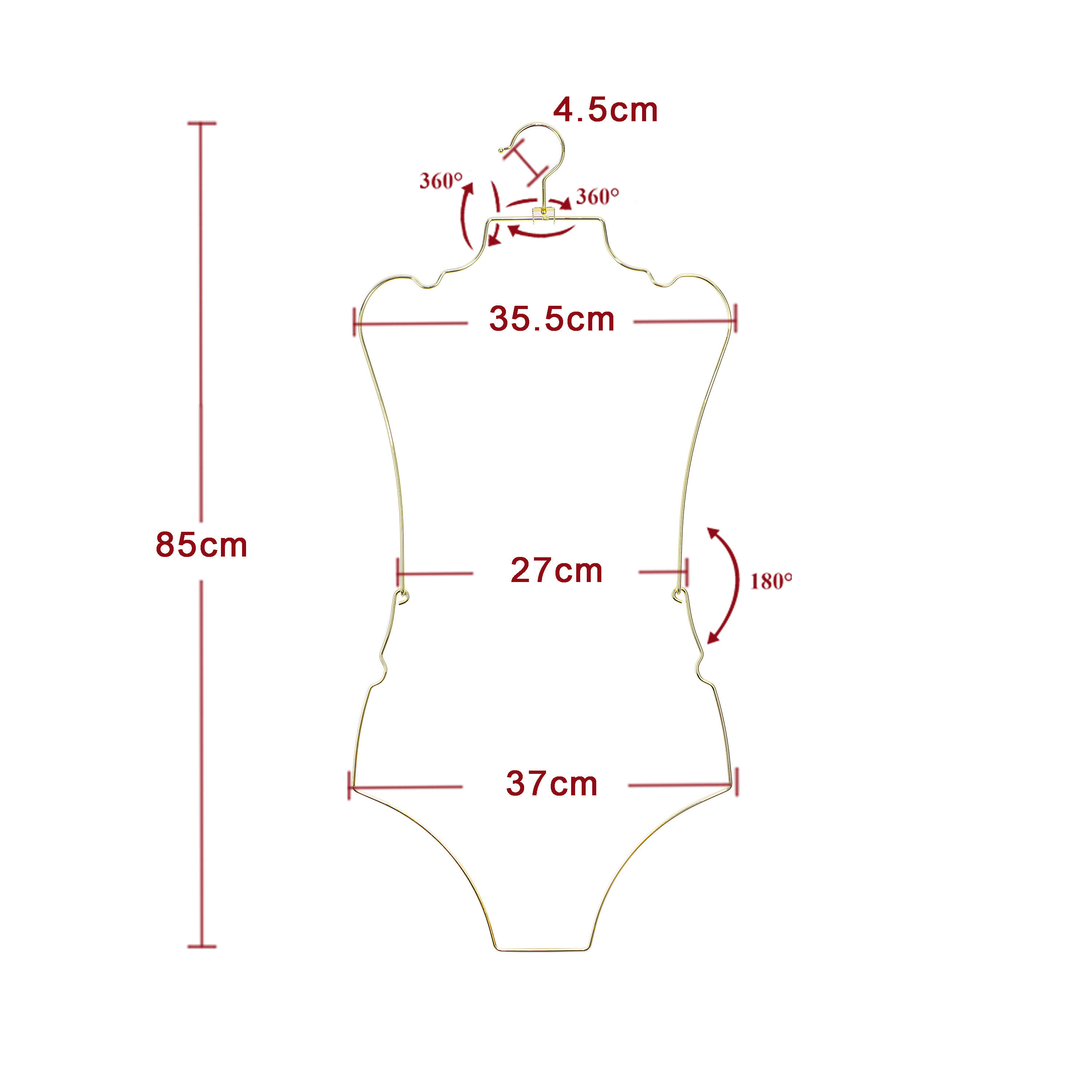 Customized High Quality Foldable Space Saving Metal Wire Full Body Shape Hanger Swimwear Swimsuit Bikini Hangers For Display