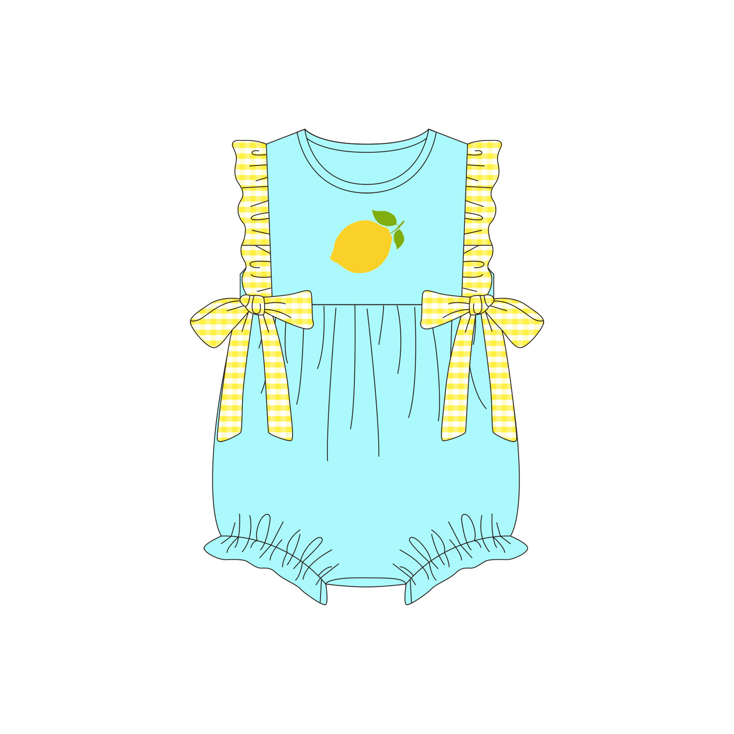 wholesale Smocked boy set  lemon Embroidered baby boys' clothing sets customized