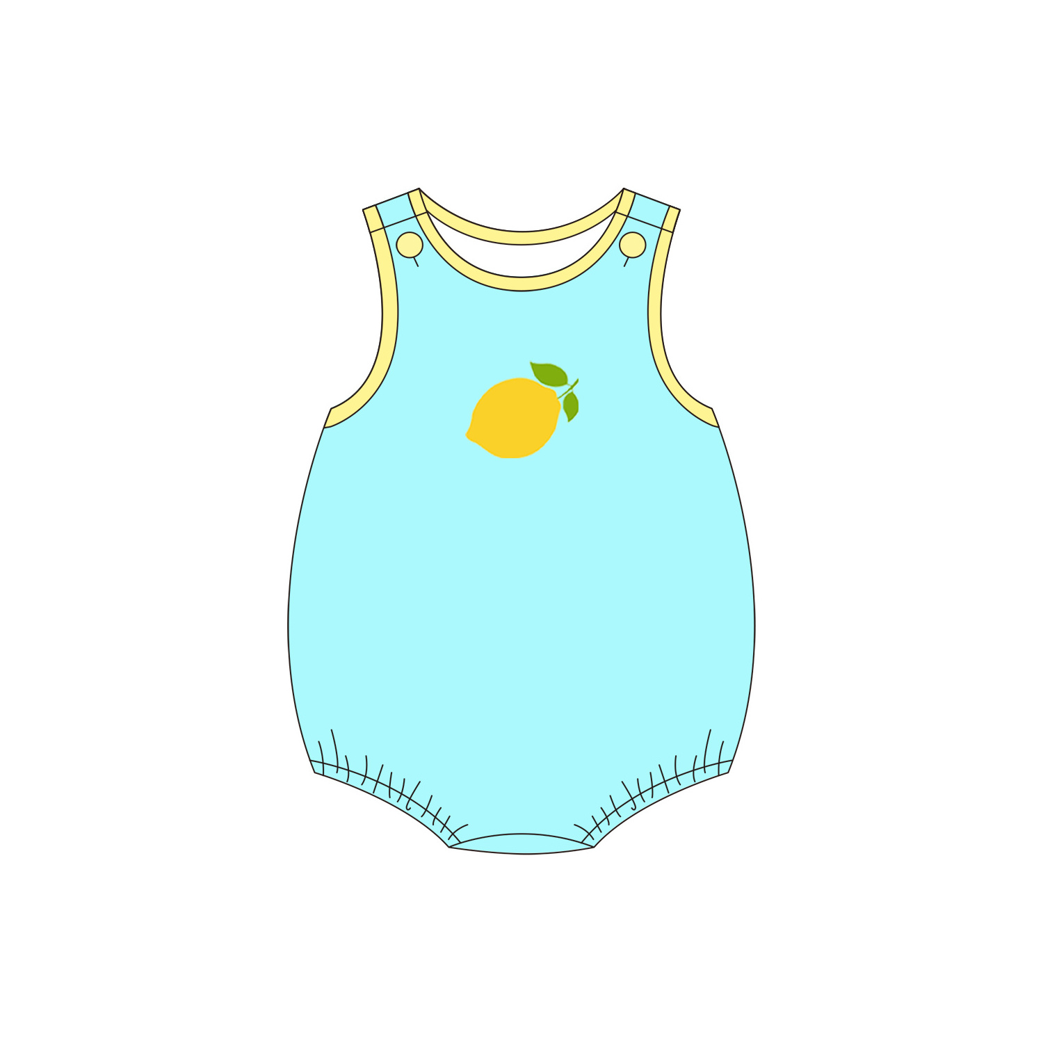 wholesale Smocked boy set  lemon Embroidered baby boys' clothing sets customized