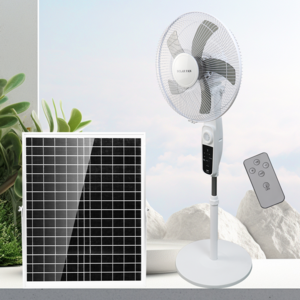 16Inch rechargeable illumination stand 12v dc solar fan with remote