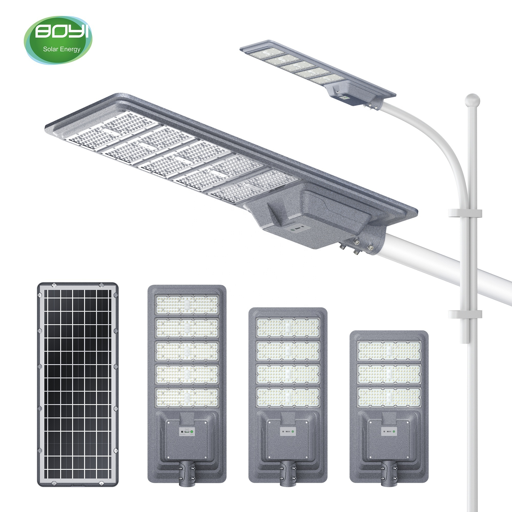 2023 New technology 300w 400w 500w commercial all in one solar led street light with sensor