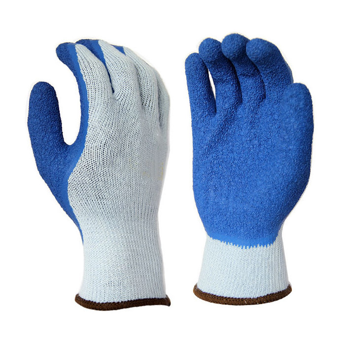 Waterproof latex coated work gloves