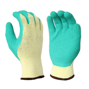 Waterproof latex coated work gloves