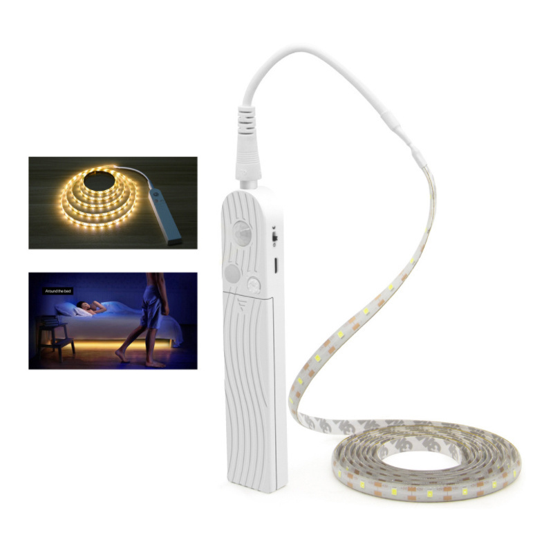 With 4XAAA batteries box DC6V floor light stick bed motion sensor led strip light