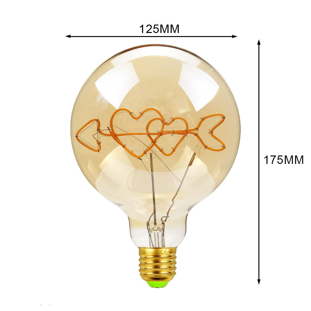 Many items shape Led flexible Amber G125 bulb Happy Home Hello Decoration filament bulb