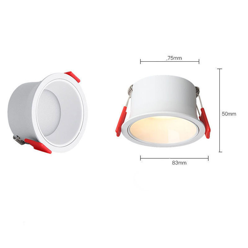 Full Spectrum LED Recessed Downlight 10W 12W 15W White Aluminum Embedded Ceiling Light Ra95 LED Bulb