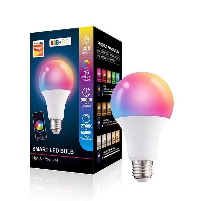 WIFI Smart Tuya Voince Control RGBCW Dimmable LED Bulb Light 9W 15W Smart Lamp