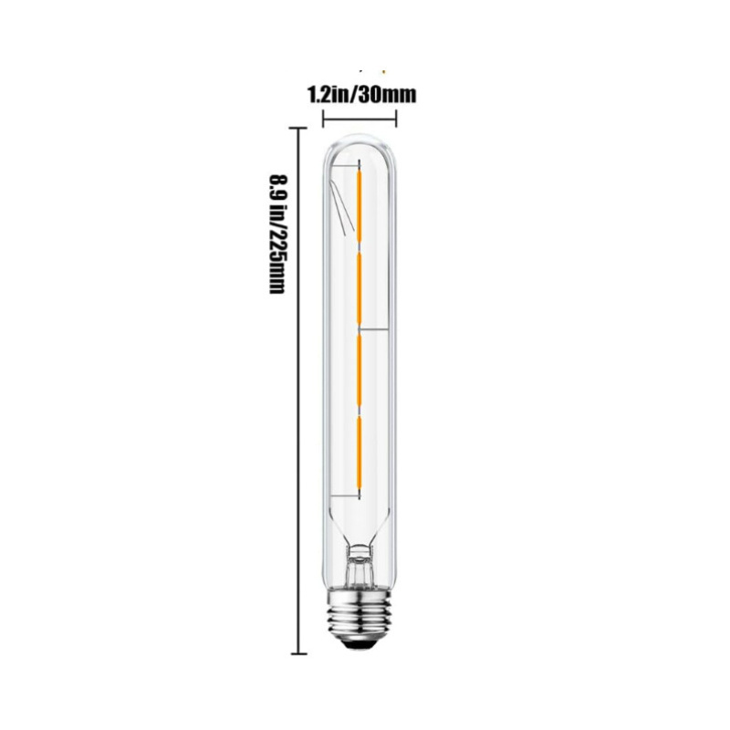 Hot AC120V AC 230V Deep dimmable flicker free T185 T10 T30 led filament bulb