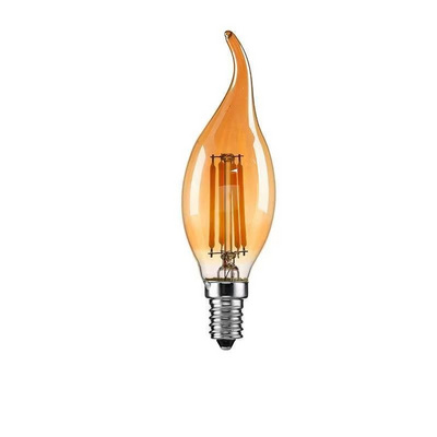 Amber Glass C35 E14 LED filament light 2w 4w brown retro light bulb E14 E12 LED bulb 2200K